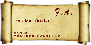 Forster Anita névjegykártya